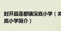 封開縣蓮都鎮深底小學(關于封開縣蓮都鎮深底小學簡介)