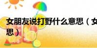 女朋友說打野什么意思(女生說打野是什么意思)