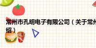 常州市孔明電子有限公司(關于常州市孔明電子有限公司介紹)