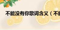 不能沒有你歌詞含義(不能沒有你 歌詞)
