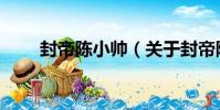 封帝陳小帥(關于封帝陳小帥簡介)