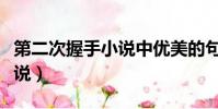 第二次握手小說中優美的句子(第二次握手小說)