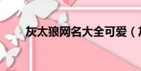 灰太狼網名大全可愛(灰太狼網名)