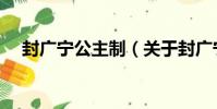 封廣寧公主制(關于封廣寧公主制簡介)