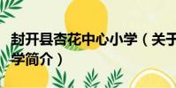 封開縣杏花中心小學(關于封開縣杏花中心小學簡介)