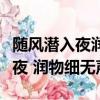 隨風潛入夜潤物細無聲象征著什么（隨風潛入夜 潤物細無聲）
