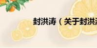 封洪濤(關于封洪濤簡介)