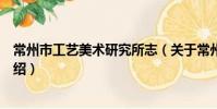 常州市工藝美術研究所志(關于常州市工藝美術研究所志介紹)