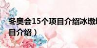 冬奧會15個項目介紹冰墩墩(冬奧會15個項目介紹)