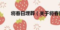 將春日埋葬(關于將春日埋葬簡介)