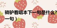 騎驢看唱本下一句是什么?(騎驢看唱本的下一句)