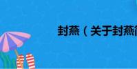 封燕(關于封燕簡介)