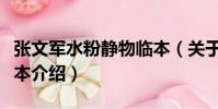 張文軍水粉靜物臨本(關于張文軍水粉靜物臨本介紹)