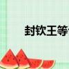封欽王等詔（關于封欽王等詔簡介）
