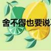 舍不得也要說再見簡譜（舍不得也要說再見）