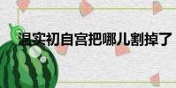 溫實初自宮把哪兒割掉了(溫實初自宮)