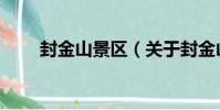 封金山景區(關于封金山景區簡介)
