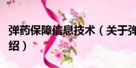 彈藥保障信息技術(關于彈藥保障信息技術介紹)