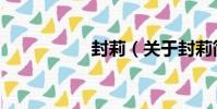 封莉(關于封莉簡介)