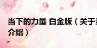 當下的力量 白金版(關于當下的力量 白金版介紹)