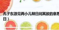 孔子東游見兩小兒辯日問其故的意思(孔子東游 見兩小兒便日)