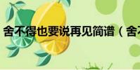 舍不得也要說再見簡譜(舍不得也要說再見)
