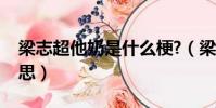 梁志超他奶是什么梗?(梁志超他奶是什么意思)