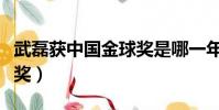 武磊獲中國金球獎是哪一年(武磊獲中國金球獎)