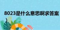 8023是什么意思啊求答案(8023是什么意思)