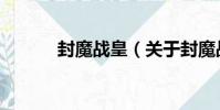 封魔戰皇(關于封魔戰皇簡介)