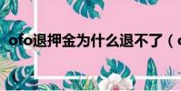 ofo退押金為什么退不了(ofo退不了押金)