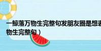 一鯨落萬物生完整句發朋友圈是想表達什么意思(一鯨落萬物生完整句)
