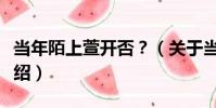 當年陌上萱開否?(關于當年陌上萱開否?介紹)