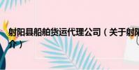 射陽縣船舶貨運代理公司(關于射陽縣船舶貨運代理公司簡介)