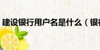 建設銀行用戶名是什么(銀行用戶名是什么)