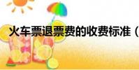 火車票退票費的收費標準(火車票退票費)