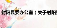 射陽縣委辦公室(關于射陽縣委辦公室簡介)