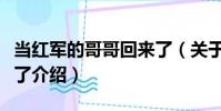 當紅軍的哥哥回來了(關于當紅軍的哥哥回來了介紹)