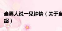 當男人說一見鐘情(關于當男人說一見鐘情介紹)