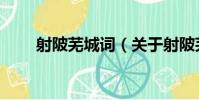 射陂蕪城詞(關于射陂蕪城詞簡介)