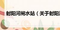 射陽河閘水站(關于射陽河閘水站簡介)