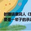 射雕靖康同人《愛是一輩子的承諾》（關于射雕靖康同人《愛是一輩子的承諾》簡介）