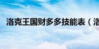洛克王國財多多技能表(洛克王國財多多)