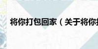 將你打包回家(關于將你打包回家簡介)