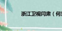 浙江衛視閆肅(何炅閆肅)