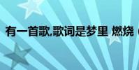 有一首歌,歌詞是夢里 燃燒(夢在燃燒歌詞)