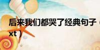 后來我們都哭了經典句子(后來我們都哭了txt)