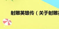 射雕英雄傳(關于射雕英雄傳簡介)