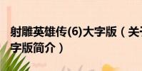 射雕英雄傳(6)大字版(關于射雕英雄傳(6)大字版簡介)
