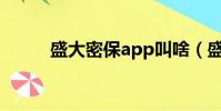 盛大密保app叫啥(盛大密保卡)
